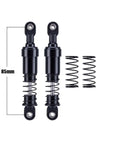 Aluminum Big Bore Shocks 85mm 4 Pack For 1/10 RC Crawler LCG Chassis, dual-spring kit, black finish, side view