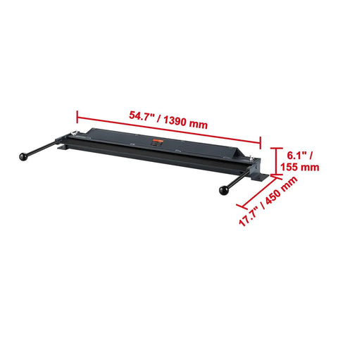 Box And Pan Brake 48 Inch Sheet Metal Bender For 0 To 130 Degree Bends Portable Mini Metal Brake dimensions illustration