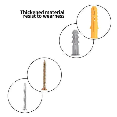 210 Pcs Self-Drilling Screws Set And Wall Anchor Kit For Drywall Brick And Concrete With M5 M6 M8 Sizes Yellow Zinc Plated Carbon Steel Rust-Resistant Heavy-Duty No-Prep Install Do-It-All Mounting, assorted screws and anchors