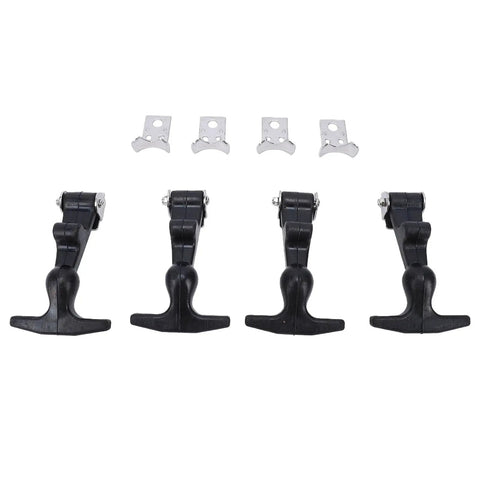 Beefy 4 Piece Elastic Stainless Steel Hood Latch Kit With T Handle Hasp for car engine hood and marine use, 14cm set.