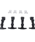 Elastic Stainless Steel Rubber Hood Catch Set, 4 Pack With Flexible T Handle Hasp And Brackets, front view