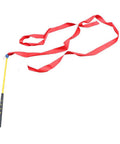 Golf Swing Trainer Stick With Comfortable Grip And Ribbon For Gesture Correction And Warm Up Practice in red and yellow