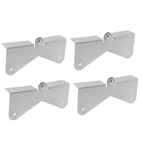 4 Pack Gutter Downspout Extension Hinge Flip Up Stainless Steel For Rectangle And Square Downspouts, front view.
