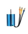 3600KV 4Pole Sensorless Brushless RC Car Motor With 35A ESC high torque copper windings shown in blue aluminum casing