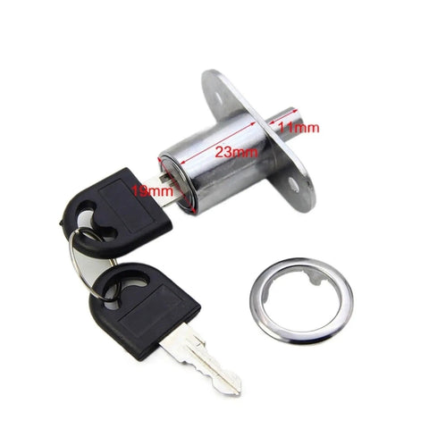Cylinder Locks 23/32mm Tongue Door Bolt Latch For Wood Cabinets Wardrobes And Sliding Doors With Key Zinc Alloy Furniture Hardware