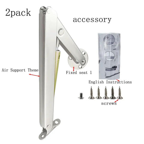 Heavy Duty Gas Struts Lid Support Hinges Pack Of Two with screws and instructions