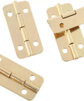 Gold Box Hinges Set 10 Pieces 37x17mm Heavy Duty Cabinet and Jewelry Box Hinges With Screws For Vintage Wood Boxes, Gift Boxes, Wine Boxes, Dollhouses and More, gold metal hinges
