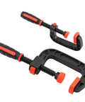 Two Piece Quick Release G Clamps Set For Woodworking With Plastic Jaw Bar Design Easy Trigger Mechanism ideal for repairs.
