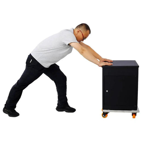 Person using Heavy Duty Aluminum Moving Dolly For Furniture And Appliances, 800 Lb Capacity, 4 TPU Swivel Casters With Brakes, Anti Slip Deck