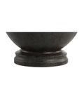 Dark gray resin sphere base detail of 26 Inch Dark Gray Contemporary Resin Sphere LED Table Lamp With White Linen Drum Shade Dope Modern Desk Lamp.