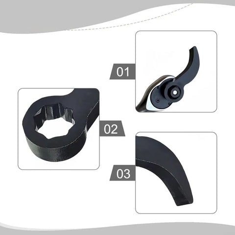 Heavy Duty Crowbar Adapter For Three Eighths Inch Drive Ratchets With Flexible Ratcheting Angles, compact head detail.