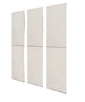 Set Of Six Pro Level Sound Blocking Wall Panels For Home Theater And Rec Room Space Textured Felt Finish Acoustic Tiles In Rich Light Camel, angled view.