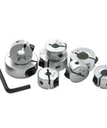 8 Pcs Drill Bit Stop Collar Set With Split Rings And M5 Set Screws, Depth Stop Collar Kit, Imperial Sizes 1/8 to 1/2 Inch, with Allen wrench