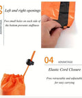 Close-up of Emergency Sleeping Bag Portable Thermal Bivy Sack Waterproof Lightweight Survival Gear with elastic cord closure.