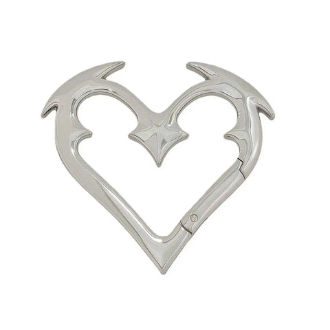 Heart-shaped Gothic Keychain With Cute Carabiner Clip For Keys Backpacks Cars And Daily Decoration Dope Y2K Fashion Accessory