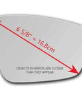 Volkswagen Right Side Mirror Glass Replacement With Full Size Adhesive For 2011-2018 Jetta, 2013-2015 Passat, 2012-2019 Beetle, Convex Mirror
