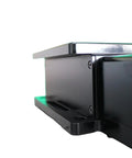 Close-up of black Motorized Rotary Positioning Stage With Vertical Translation Lab Jack And Wedge Stage For Pro Grade Precision Micropositioning CKD EV405 base.