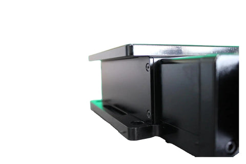 Close-up of black Motorized Rotary Positioning Stage With Vertical Translation Lab Jack And Wedge Stage For Pro Grade Precision Micropositioning CKD EV405 base.
