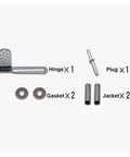 Heavy Duty Sealed Bearing Gate Hinge 1 Pack For Refrigerator Doors And Kitchen Cabinets Built To Last Quiet Smoother Swing Left Or Right Universal Repair Tool Durable Furniture Hardware components including hinge, plug, gaskets, and jackets