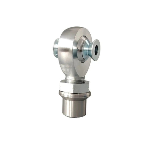 Heavy Duty Xmr16 Male Rose Joint With 1 Inch Bore And 1 25 Inch Thread for smooth oscillating linkage systems, silver metal finish.