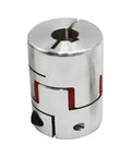 Professional Grade Rock Solid C7 Twenty Millimeter Ballscrew Kit With Lead Nut BKBF15 End Blocks DS20H Shaft Collars and Heavy Duty Flex Couplers Set flex coupler close-up view.