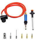 MAP And MAPP Gas Soldering Mini Pen Torch Kit With 3 Foot Hose 6 Replaceable Heads Piezo Igniter Free Flint Lighter Storage Box Portable Brazing And Jewelry Welding Torch For Jewelry Making And Metalwork