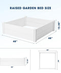 Vinyl Raised Garden Bed 4x4x1 Ft Open Bottom Planter For Above Ground Gardens Rust Proof UV Resistant Fade Resistant