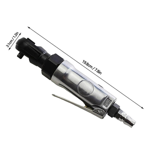 Heavy Duty Air Impact Wrench And Right Angle Pneumatic Ratchet Crafted From Chrome Vanadium Steel, 19.8cm x 3.1cm.