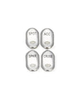 Rocker Switch Cover Kit For Electra Road Glide Replacement Bezel No Fuss Install Direct Fit With Durable Construction For FLHTCU FLHTK FLTR FLTRU 1996 2013 Models Year Range 1996 2013 showing four labeled switch caps