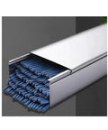 Stainless Steel Cord Hider 3.3 Foot Cable Cover for Home and Office, Durable Wire Management Kit with blue cables inside