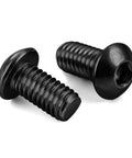 Heavy Duty 1/4-20 X 1/2 Inch Button Head Socket Cap Screws Grade 10.9 black oxide hex drive fasteners close-up view.