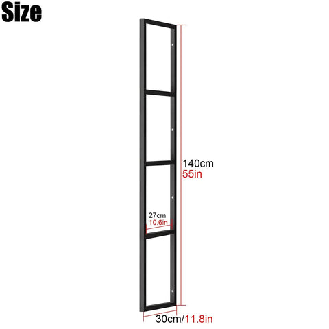 Heavy Duty Floating Shelf Brackets Wall Mounted Wrought Iron Shelf Supports Built Like A Tank showing size dimensions in cm and inches.