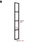 Rock Solid Four Tier Wall Shelf Brackets Black Wrought Iron Floating Support Set dimensions 140cm height, 30cm width for wall storage.