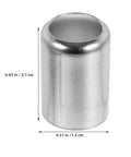 Close-up of stainless steel high pressure crimp sleeve measuring 0.83 inches tall, part of 100Pcs Hydraulic Hose Fitting Ferrules