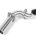 Side view: 2-inch tri-clamp elbow stainless steel pipe fitting, 90-degree, 50.5mm OD, SS304