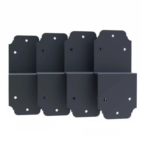 Beefy Heavy Duty Pergola Brackets 4 Pack Black 6 Inch Steel Z Angle Joist Ties for Wood DIY Projects Large Post To Beam Connectors