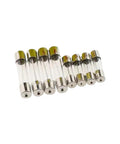 Glass Tube Fuse Kit With 5x20mm And 6x30mm Fast Blow Fuses, Assorted Set From 0.1A To 30A, Includes 2A, 10 Pieces, aligned on white surface