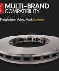 Beefy 2 Pack Heavy Duty Air Disc Brake Rotor Kit Compatible With Bendix ConMet Freightliner in a multi-brand fit display