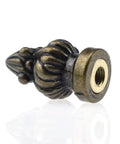 Antique Brass Lamp Finial Cap Knob With Dual Thread Screw For Lamp Shades Fits 3/8 Inch And 1/4-27 Threads Retro Style