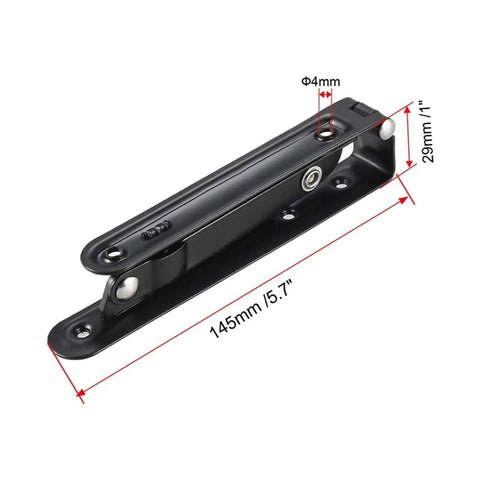 Heavy Duty Folding Shelf Brackets 8 Inch White Metal Corner Braces Built Like A Tank Triangle Supports Collapsible Wall Mounts measuring 5.7 inches.
