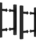 12 Inch Square H Shape Barn Door Pull Handle Dual Side Stainless Steel For Glass And Wood Doors Tough As Nails Heavy Duty Sliding Barn Door Shower Door Black Finish Pack Of 2, showing two black H-shaped handles against a white background