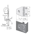 Technical diagram of Beefy Heavy Duty Cabinet Door Hinge Kit For Distribution Cabinet PS Switch Control Box Hardware Part Replacement Industrial Grade Fitting