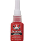 J-B Weld Perma-Lock red threadlocker for heavy-duty applications, 13ml bottle for locking and sealing fasteners against shock and vibration.