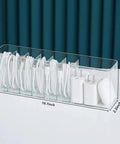 Charger Cable Cord Storage Organizer Set 2 Pack No Lid Easy Cable Tidy for Desk Drawer, transparent with cables and chargers inside