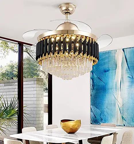Slick Modern Invisible Ceiling Fan Light Combo Featuring Hella Bright Led Bulbs in a living room setting.