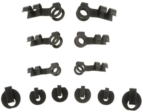 12 Piece Linkage Clip Assortment Kit For Universal Fit Easy Install Varied Sizes And Styles Multi Pack Auto Clip Set For Quick Fixes On Cars Trucks And SUVs, black clips