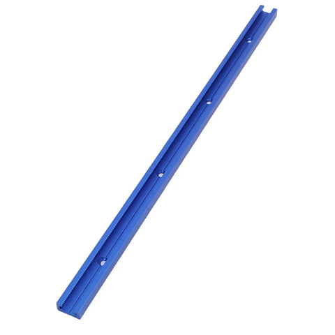 Aluminum T Track For Woodworking Jigs And Clamps, 15.7 Inch, 3/4 Inch Wide, 3/8 Inch Deep, Double Cut, Blue Anodized Finish, 4 Pre Drilled Holes