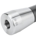 Front end view of R8–MT1 Morse taper drill sleeve adapter in alloy steel with central bore