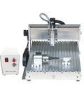 Heavy Hitter 3040 CNC Router With 2200W Spindle And Upgraded Fourth Axis Rotary, detailed view of engraving machine and controller.