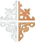 Ornate Corner Router Template Set Two Piece Acrylic Inlay Jig Kit With Precision Tracing Stencil Guide for woodcraft, two corner stencils.